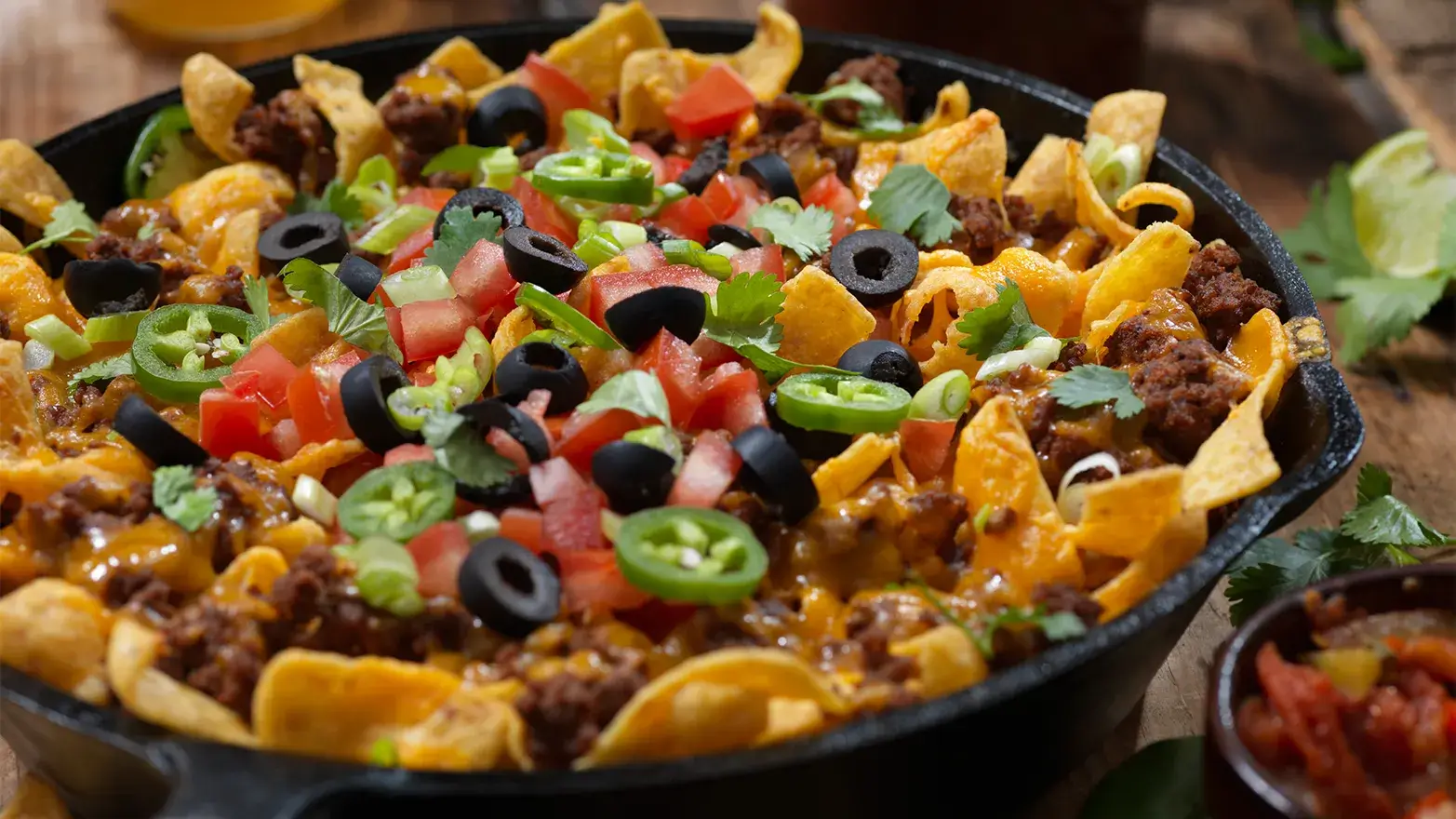 Large bowl of taco dip