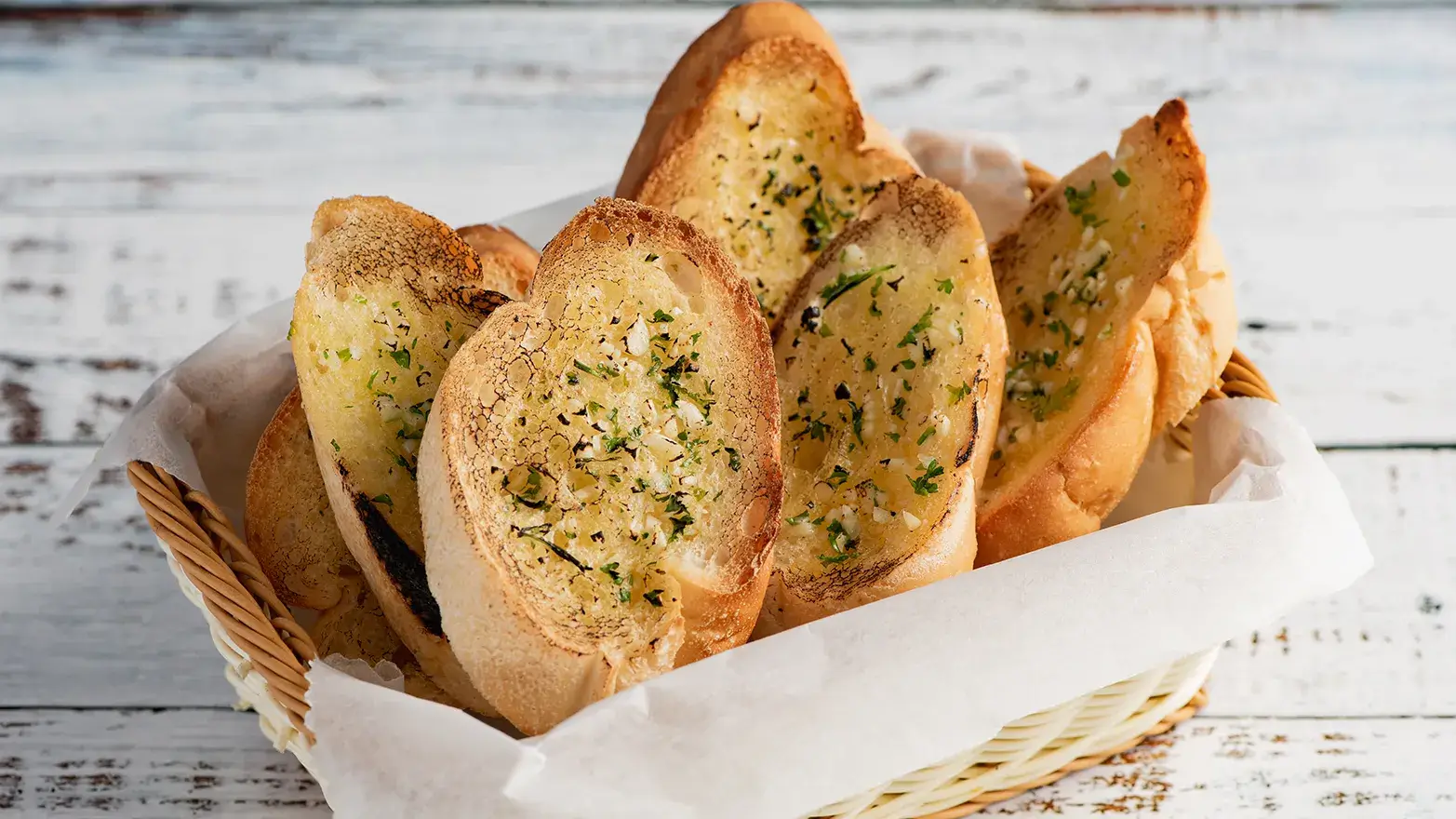 Slices of garlic bread