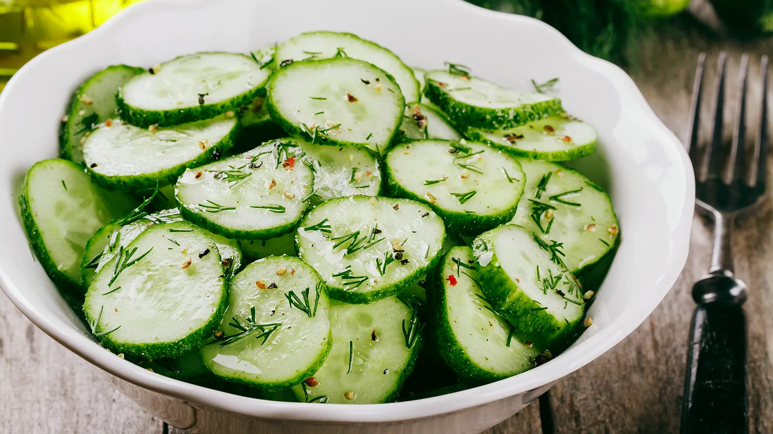 Sliced cucumber salad