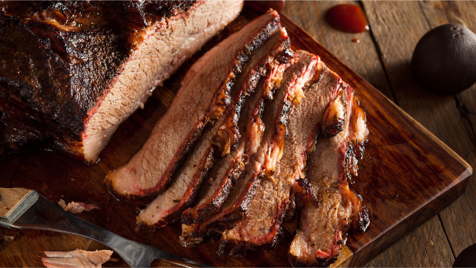 Sliced brisket ready to serve at Shabbat dinner