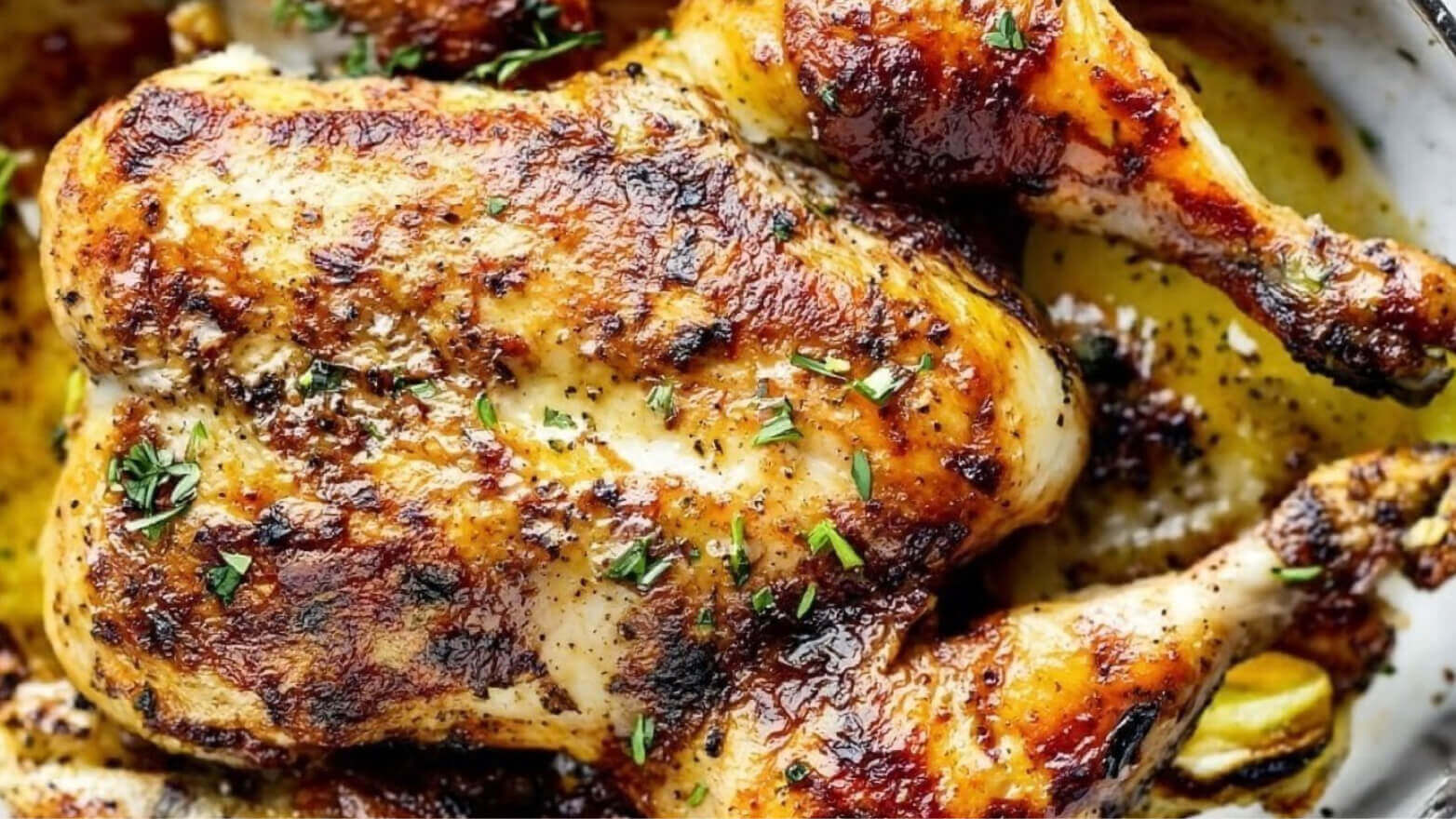 A roasted chicken with fresh herbs perfect for Shabbat