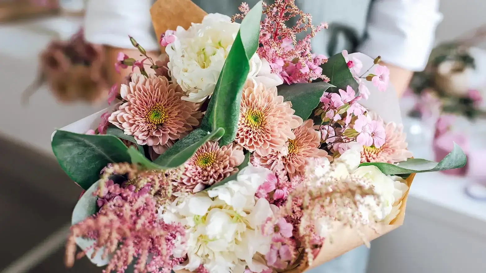 Galentine’s Day bouquet making. 