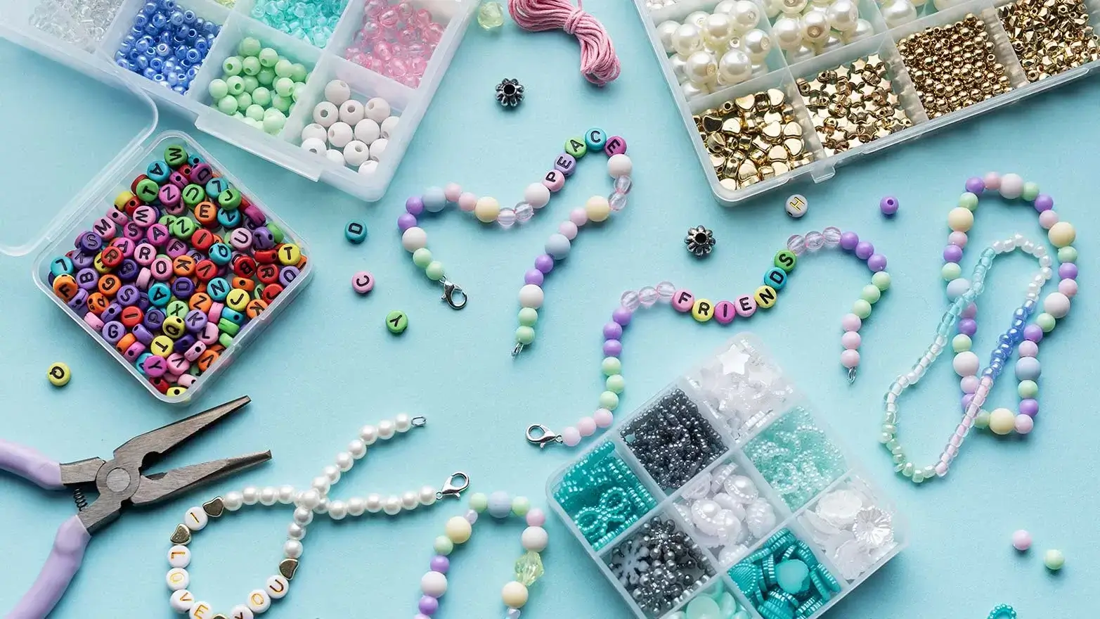 Galentine’s Day friendship bracelets. 