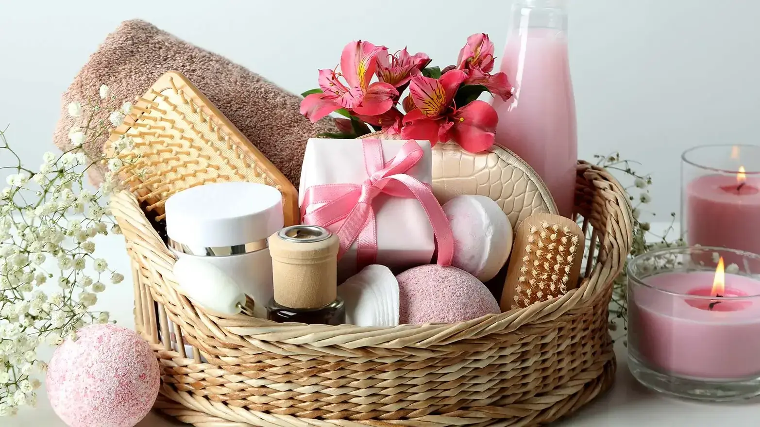 Galentine’s Day spa basket. 