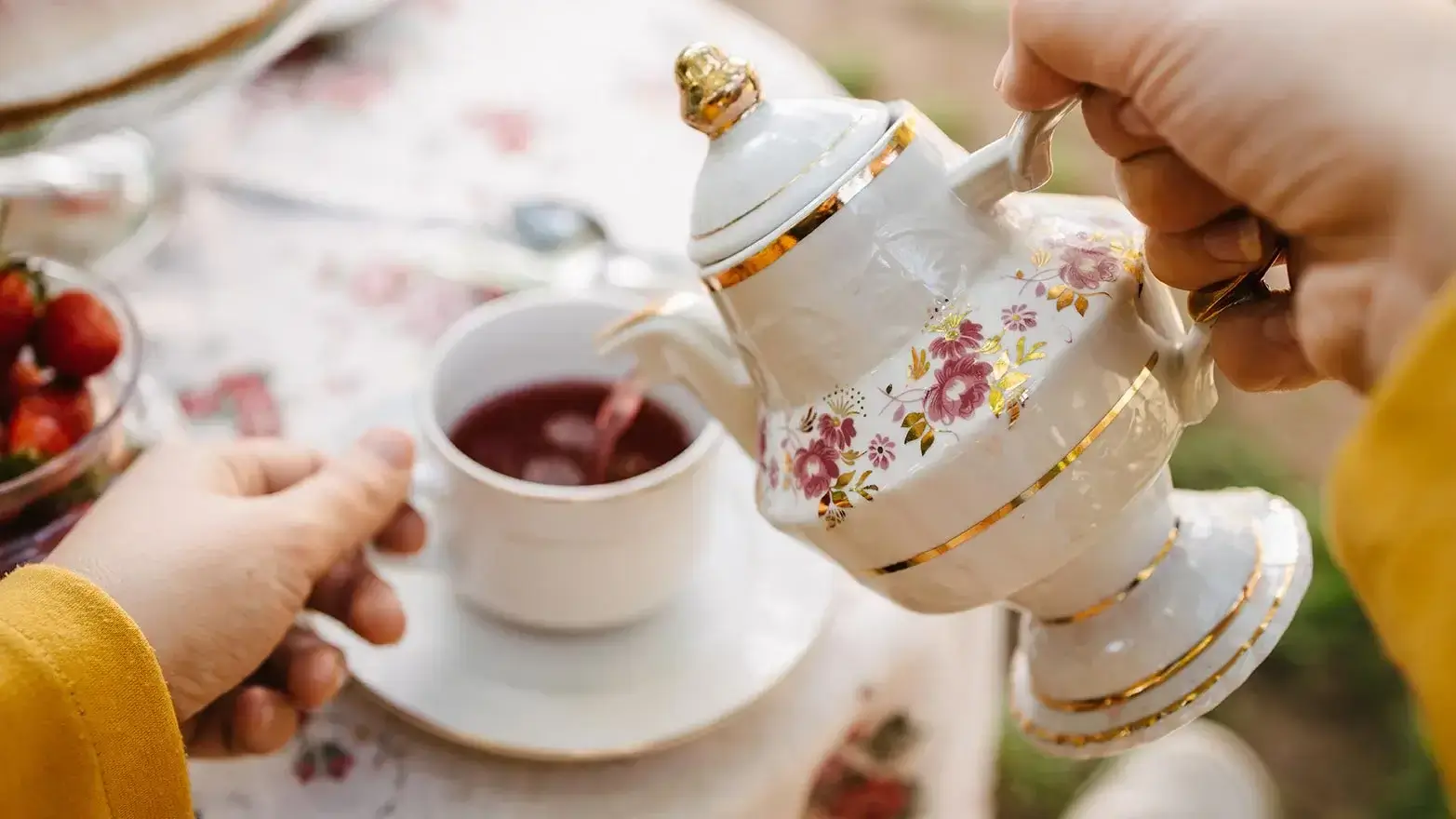 Galentine’s Day tea party spread.