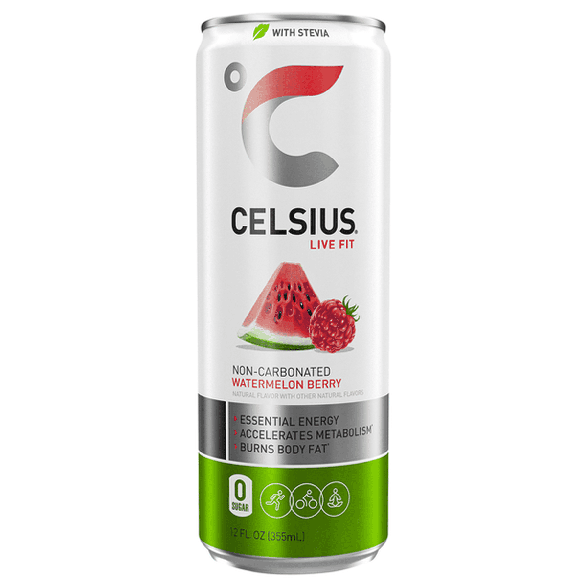 Celsius Watermelon Berry, Energy Drink Sweetened With Stevia (12 fl oz ...