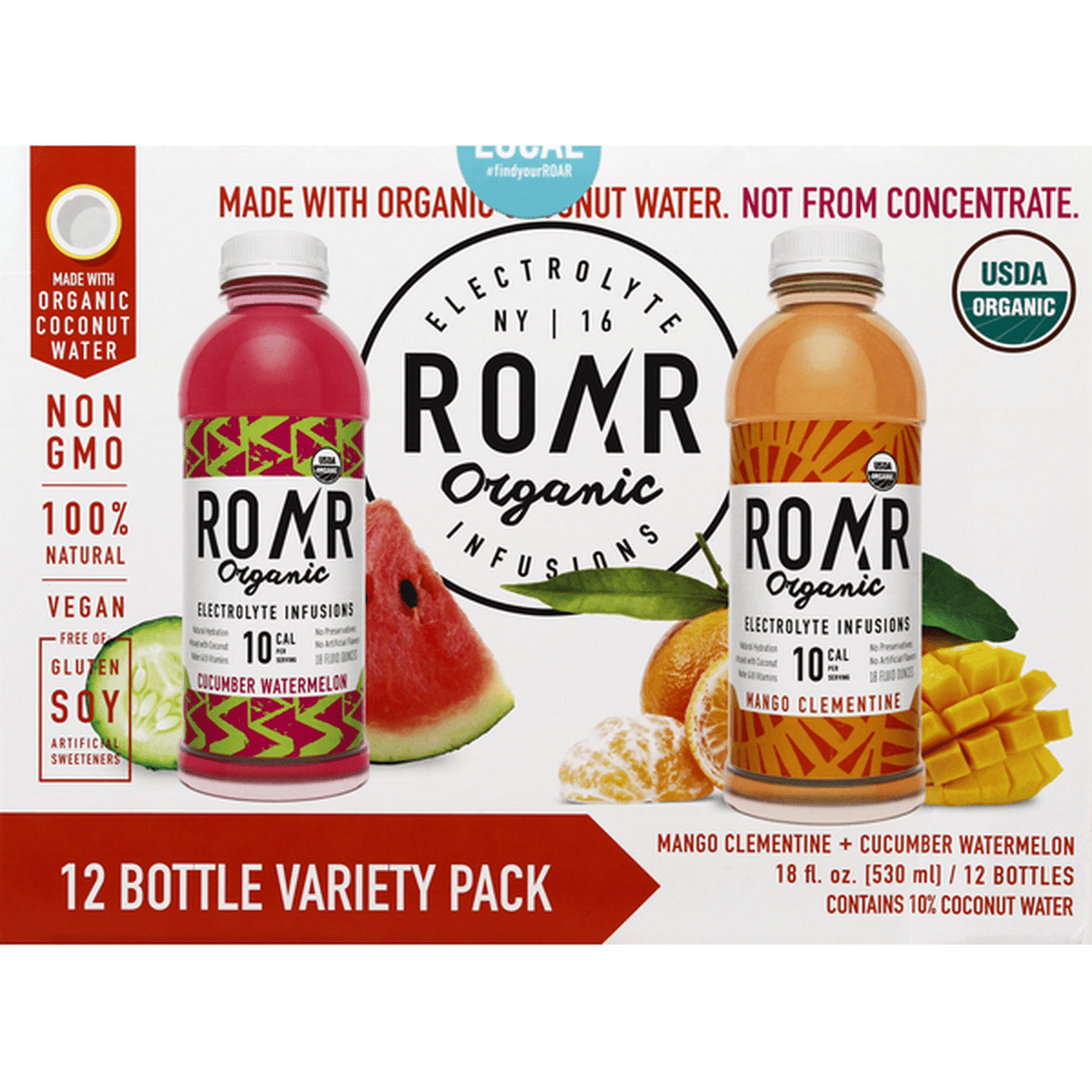 ROAR Organic Electrolyte Infusions, Mango Clementine + Cucumber ...