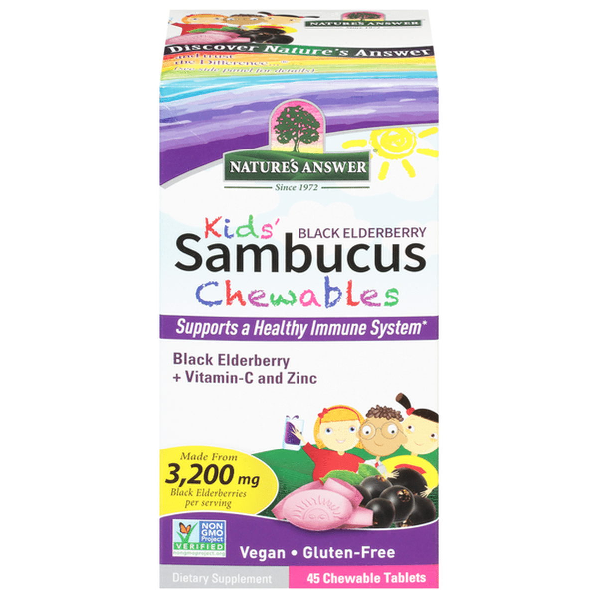 Nature S Answer Sambucus Black Elderberry Mg Chewable Tablets