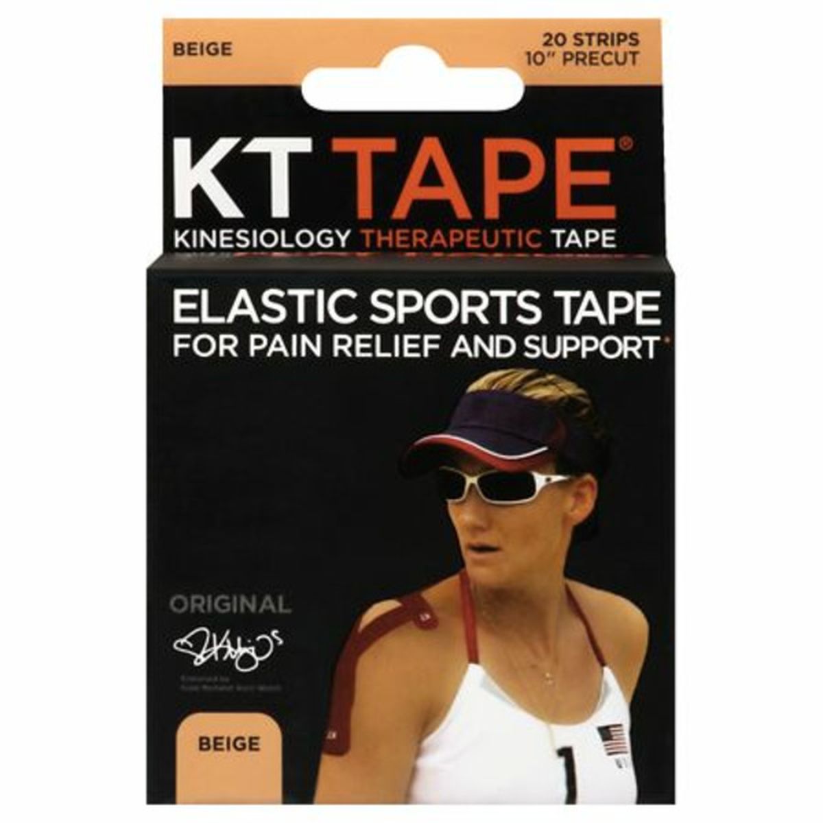 KT Tape Sports Tape, Elastic, Original, Precut Strips, Beige