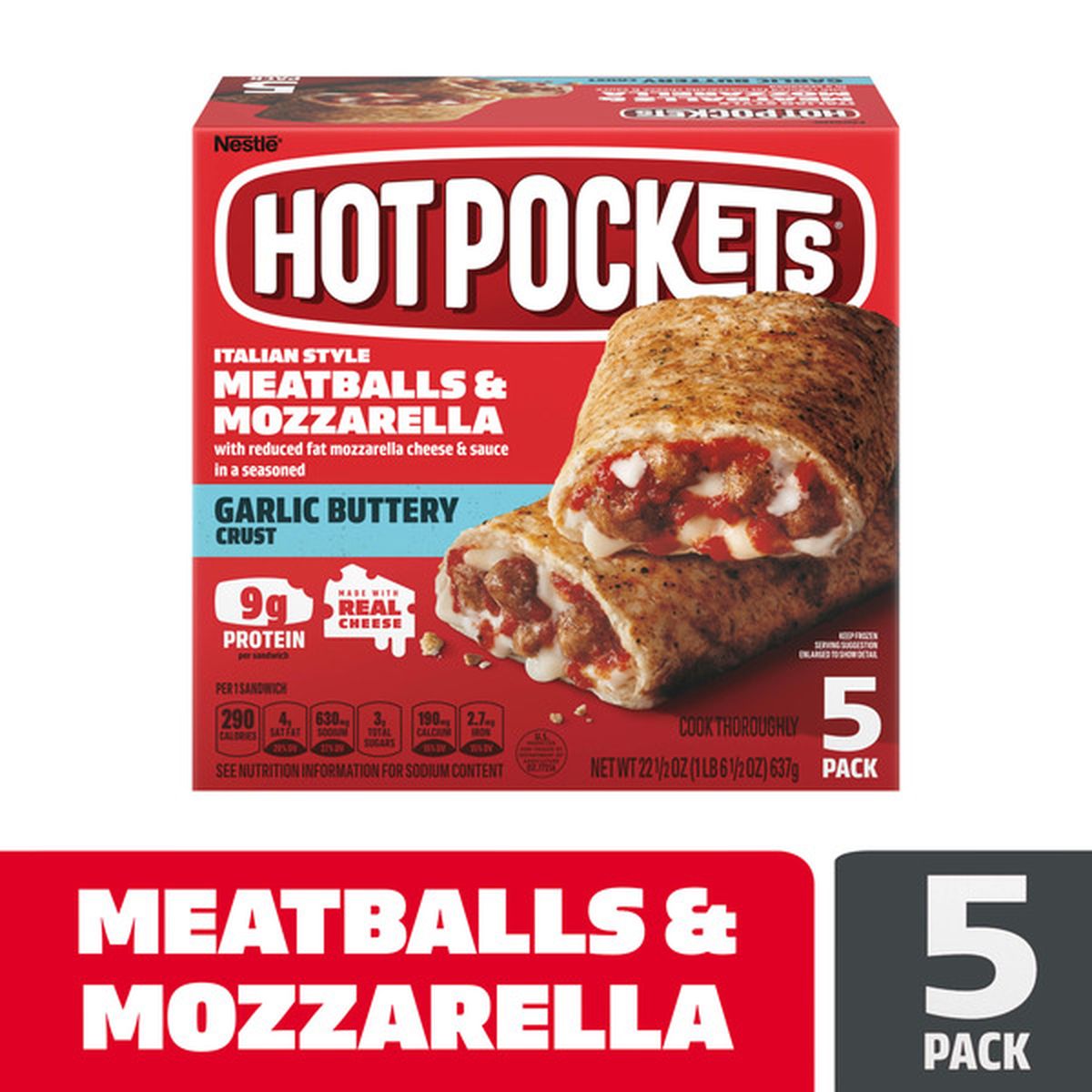 Hot Pockets Hot Pocket Meatball Mozzarella (22.5 oz) Delivery or Pickup ...