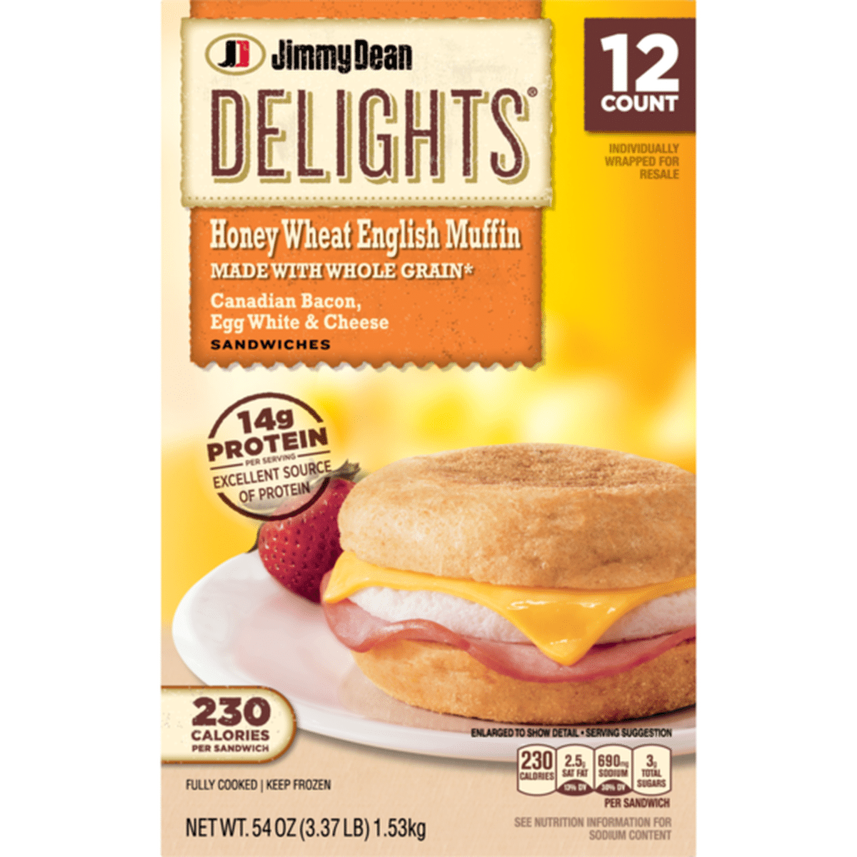 Jimmy Dean Canadian Bacon Egg White Cheese English Muffin Sandwiches Count Frozen