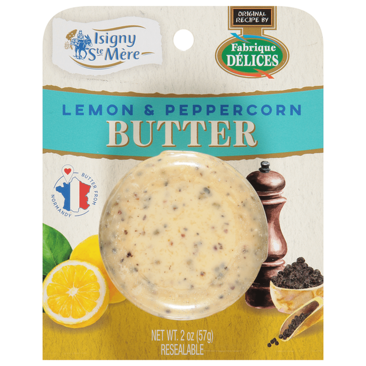 Isigny Sainte-Mère Butter, Lemon & Peppercorn (3 oz) Delivery or Pickup ...