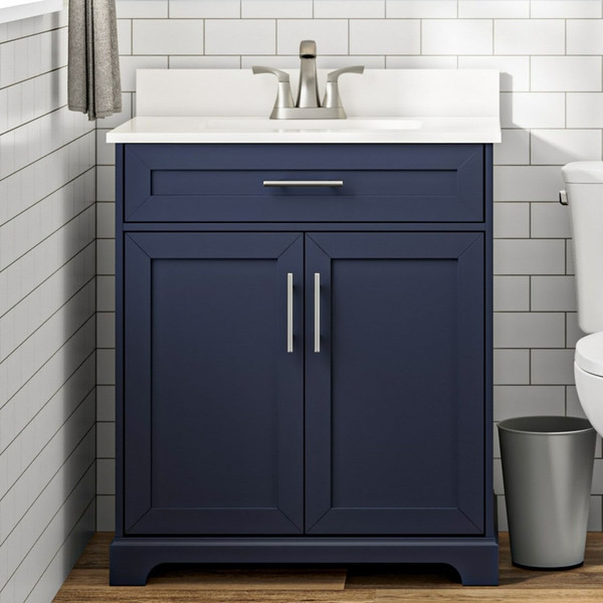 allen + roth Harwell Undermount Single Sink Bathroom Vanity With White ...