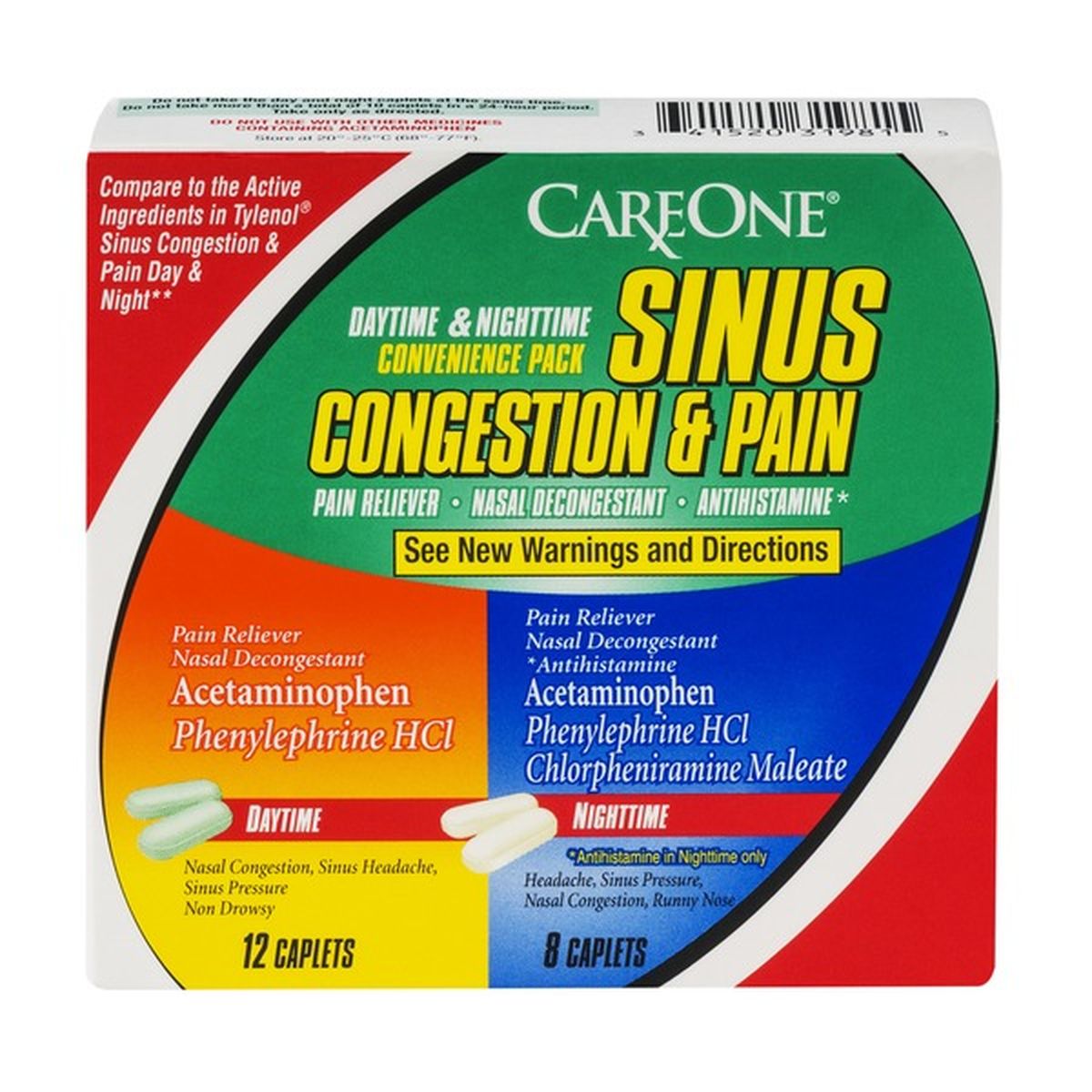 Careone Daytime And Nighttime Sinus Congestion And Pain Relief Caplets 20 Ct Delivery Or Pickup