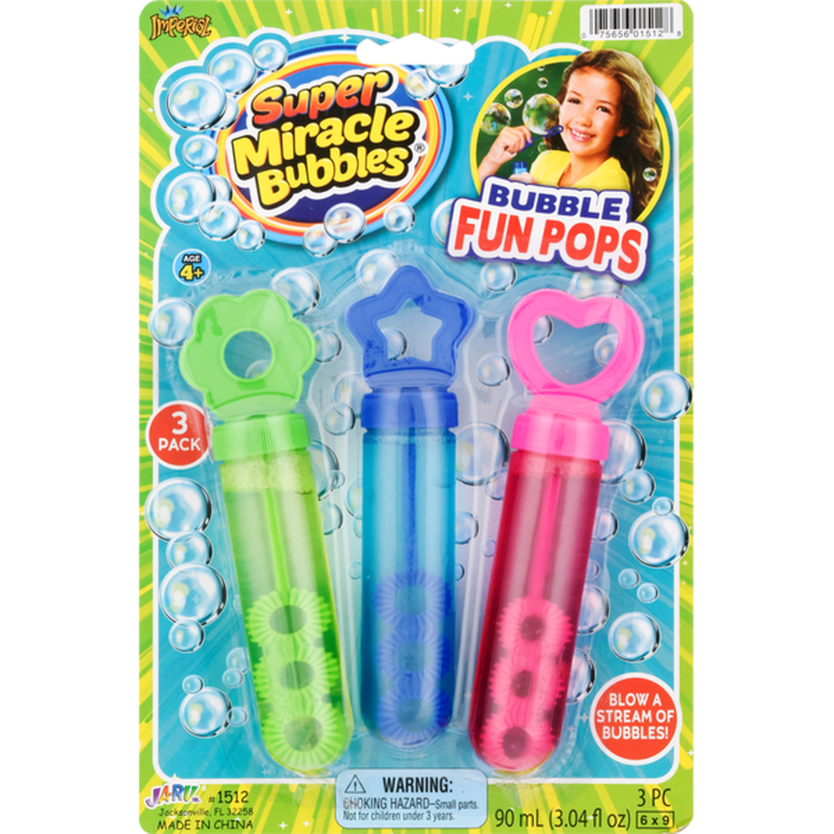 Imperial Bubbles, Fun Pops, Age 4+, 3 Pack (3 each) Delivery or Pickup ...