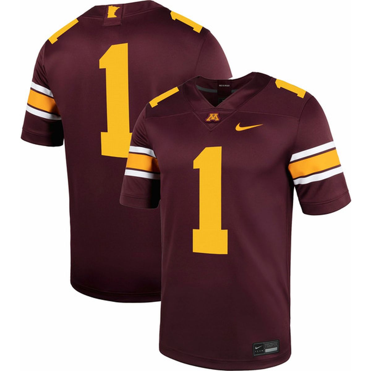 Nike Men's Minnesota Golden Gophers #1 Replica Football Jersey, XXL ...