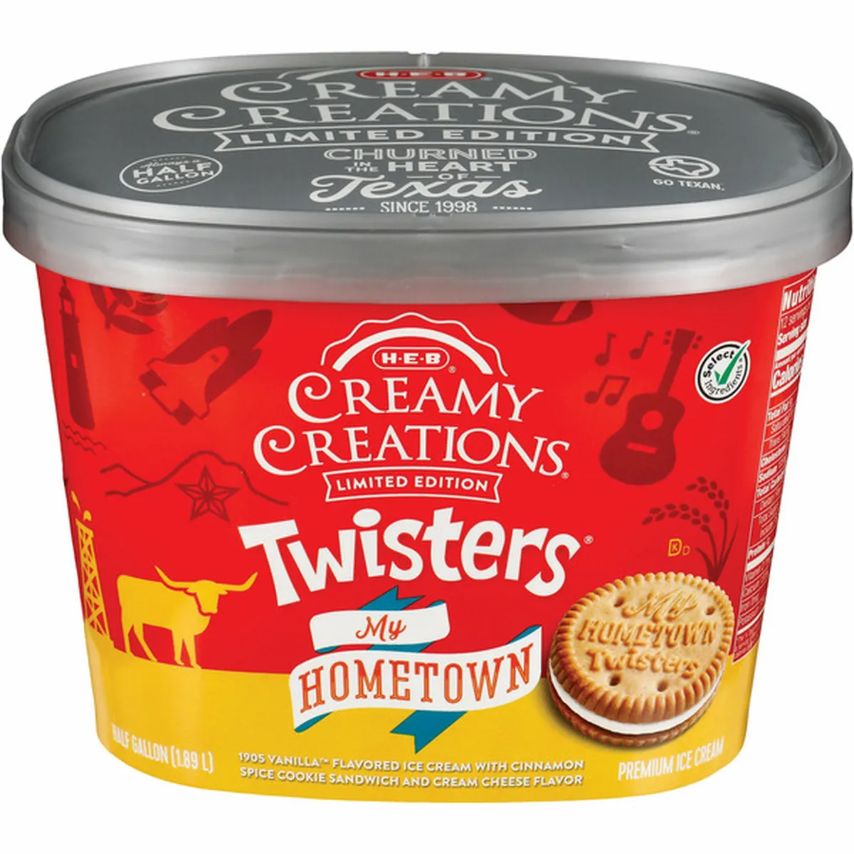 H-E-B Select Ingredients Creamy Creations My Hometown Twisters Ice ...