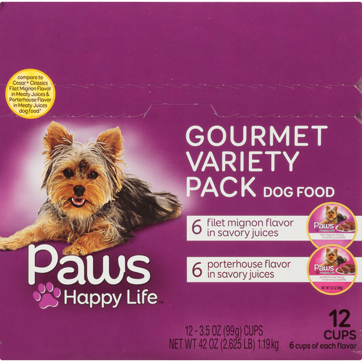 Paws Happy Life Dog Food, Gourmet Variety Pack (3.5 fl oz) Delivery or 