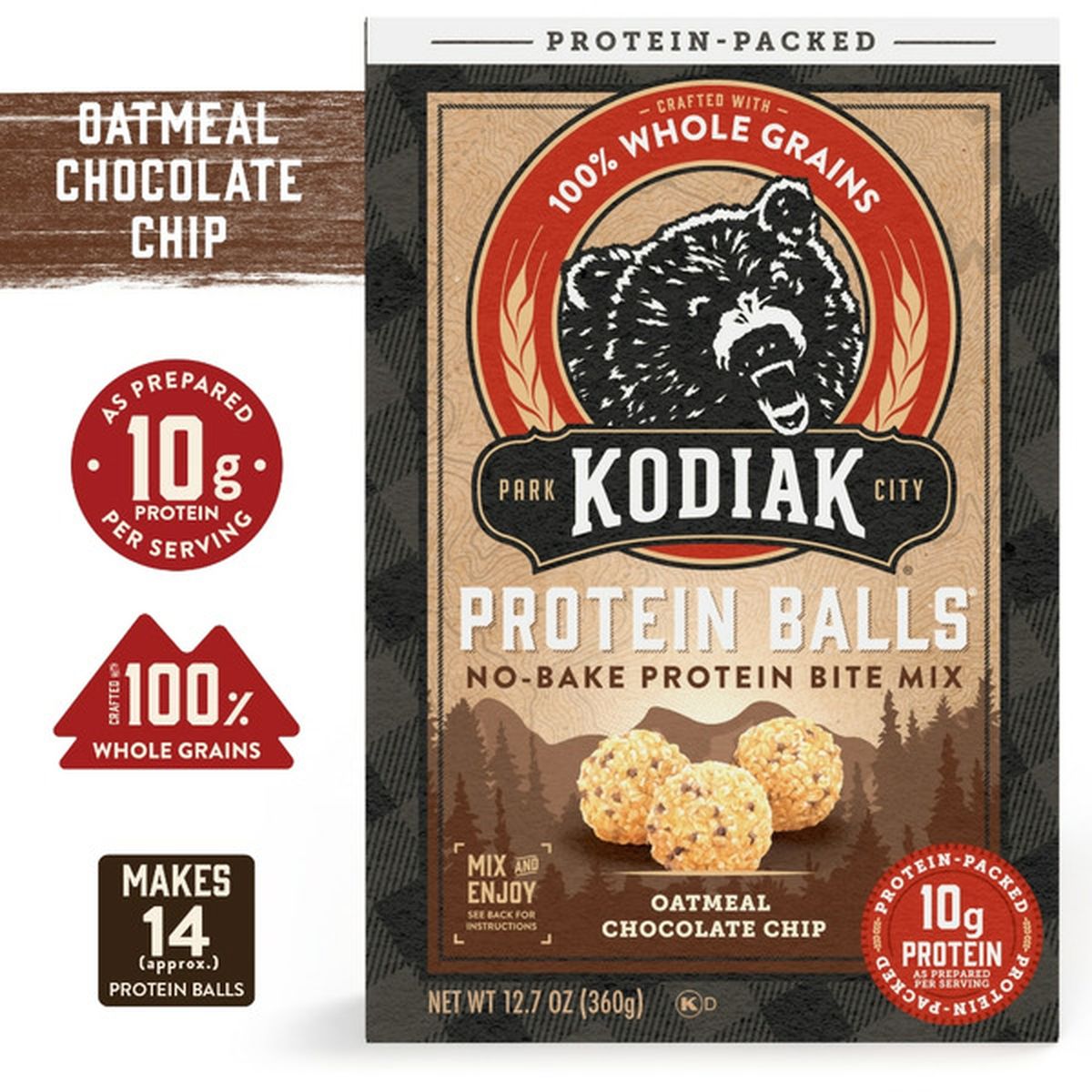 Kodiak No-Bake Protein Bite Mix, Oatmeal Chocolate Chip (12.7 oz