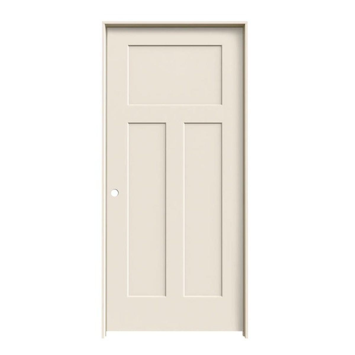 JELD-WEN 36" X 80" Craftsman Primed 3-Panel Craftsman Hollow Core ...