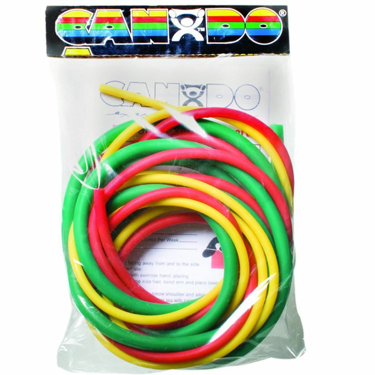 Cando Low Powder Exercise Tubing Pep Pack - Yellow, Red, and Green (1 ...