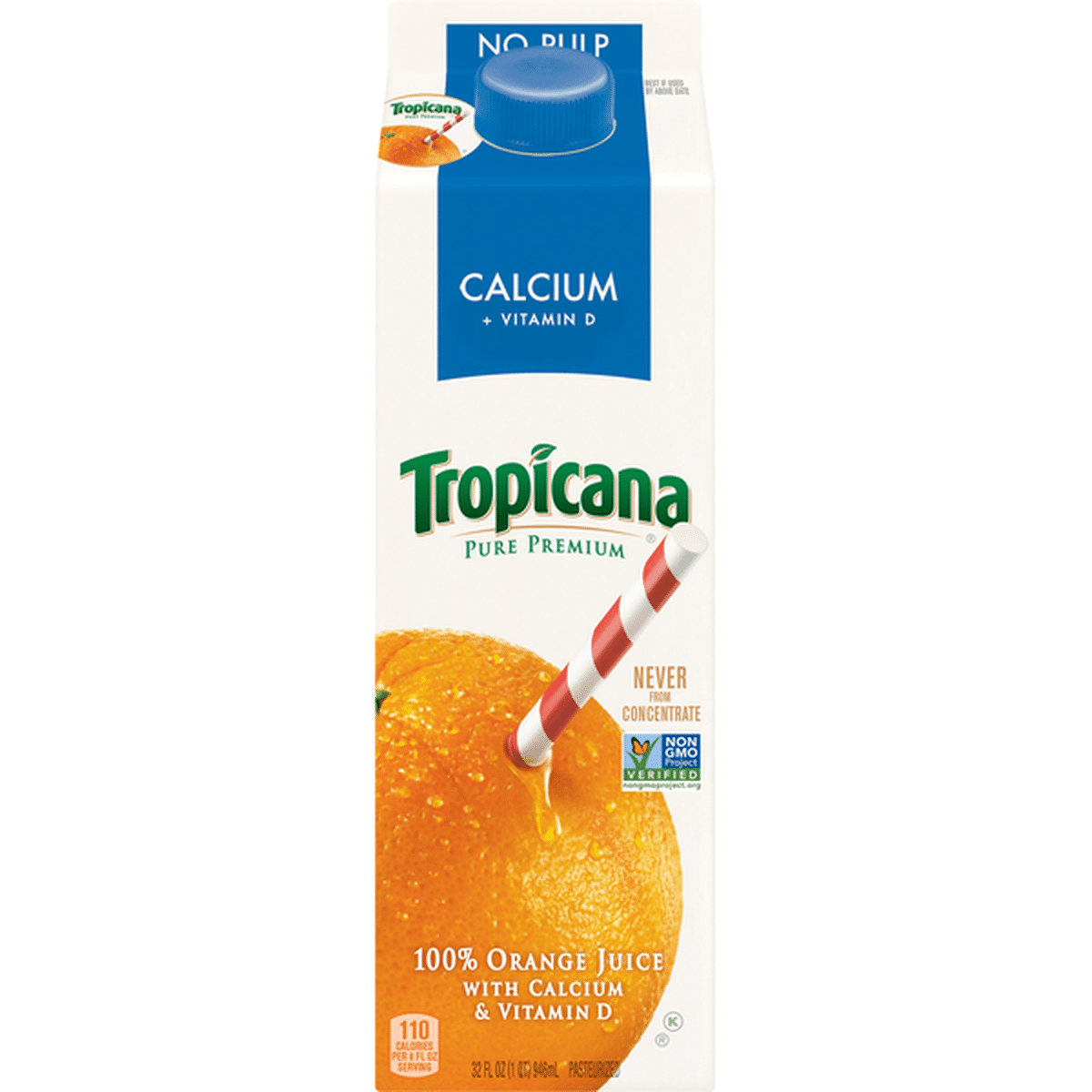 Tropicana 100 Juice Orange No Pulp 32 Fl Oz Delivery Or Pickup Near Me Instacart