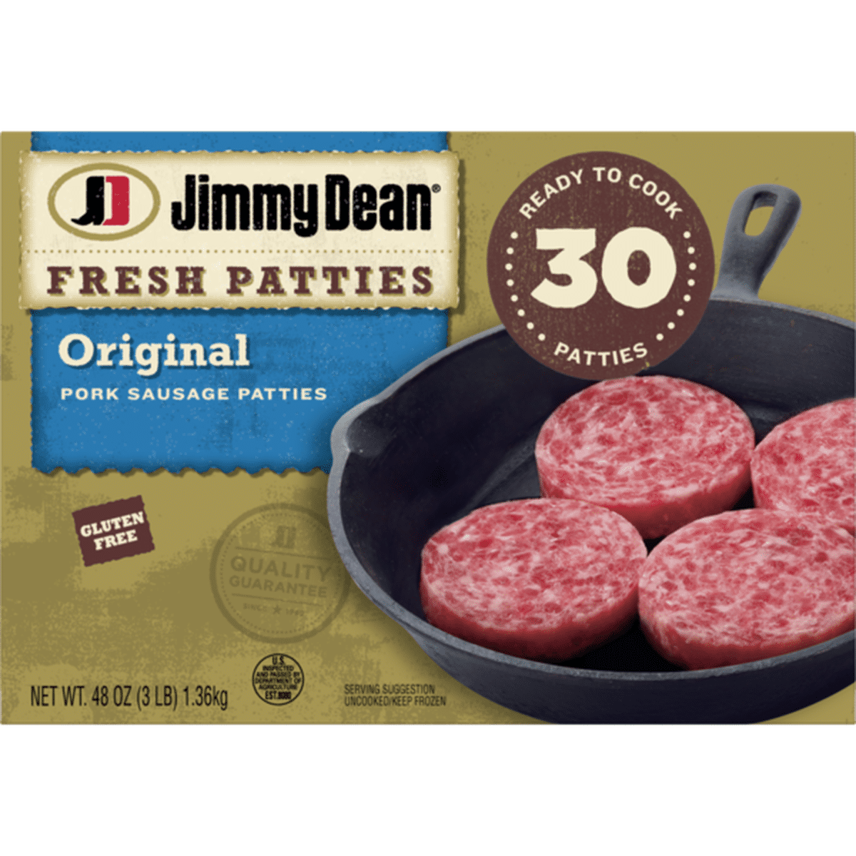 Jimmy Dean Premium All Natural Pork Breakfast Sausage Patties 30 Count 3 Lb Delivery Or 