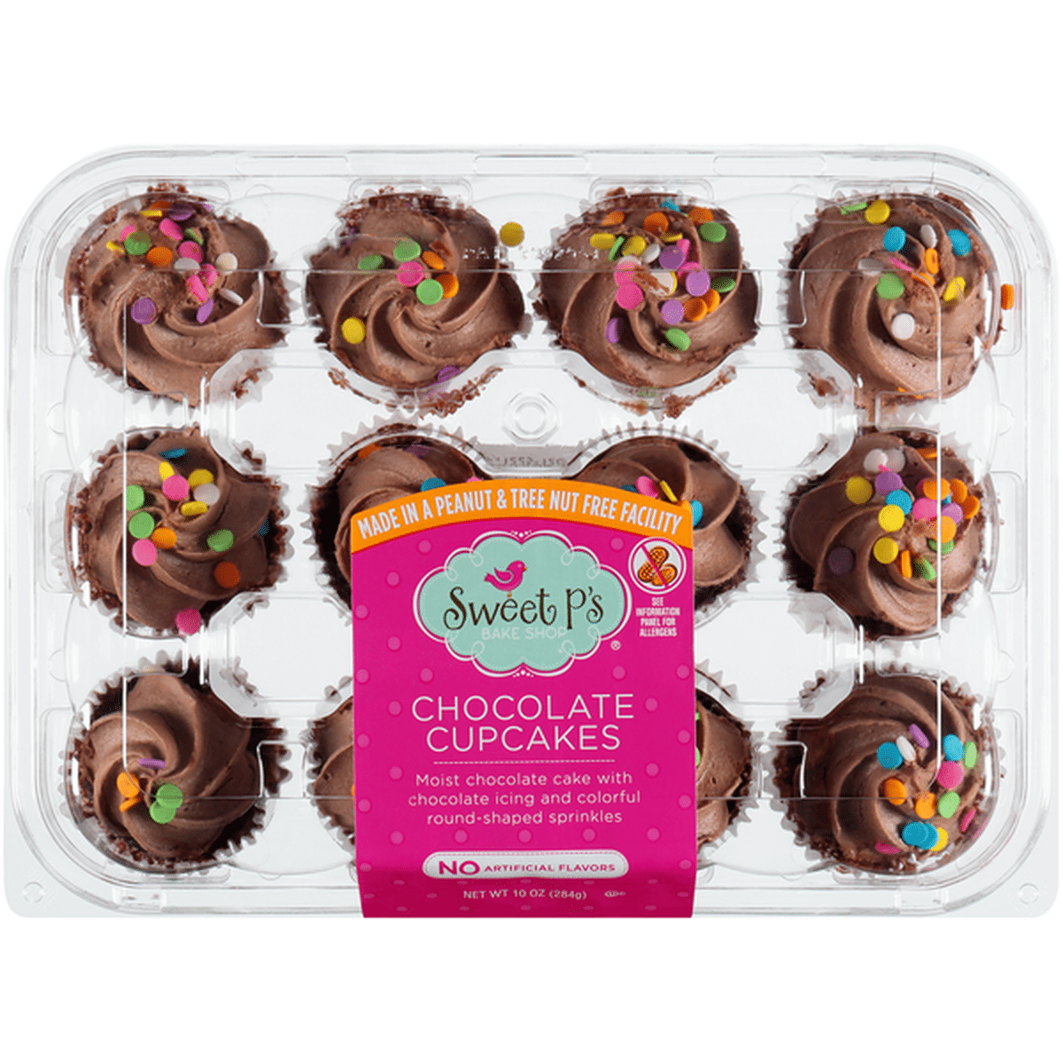 Sweet P's Chocolate Cupcakes With Chocolate Icing And Colorful Round ...