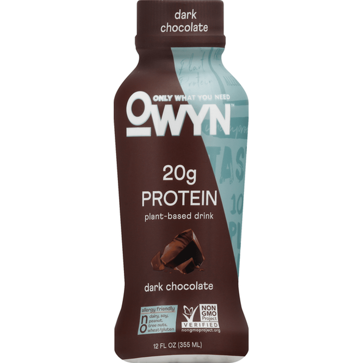 OWYN Protein Drink, Plant-Based, Dark Chocolate (12 fl oz) Delivery or ...