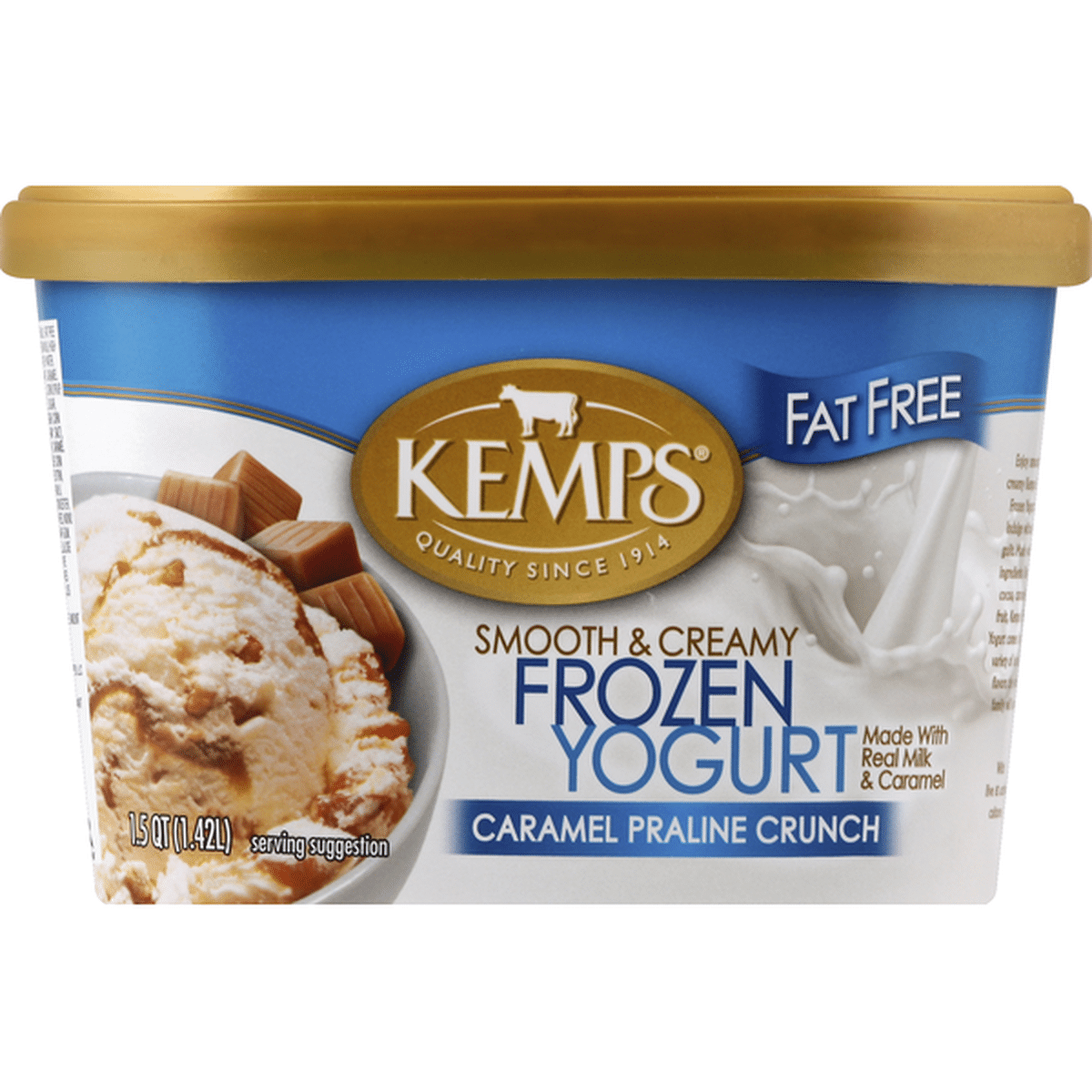 Kemps Frozen Yogurt, Caramel Praline Crunch, Fat Free (1.5 qt) Delivery