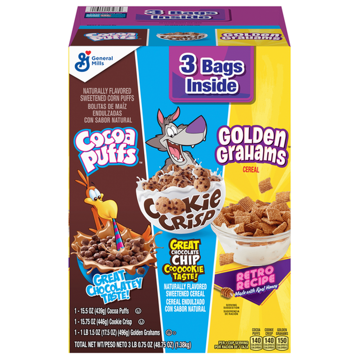 General Mills Cereals, Cocoa Puffs, Cookie Crisp, Golden Grahams (3 ...