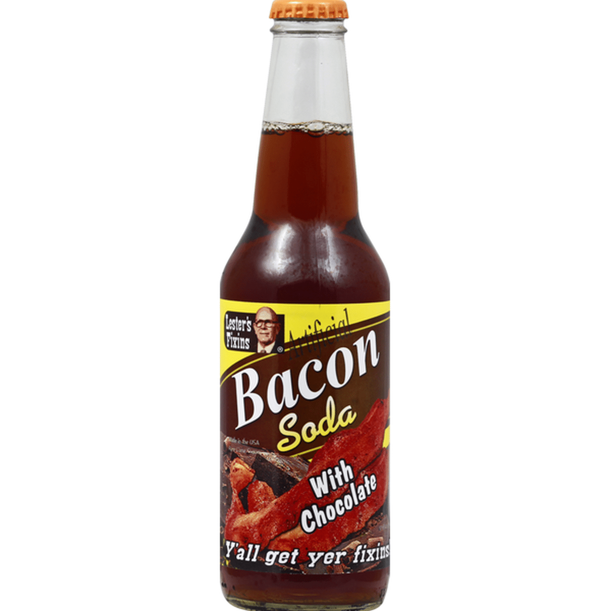 Lesters Fixins Bacon Soda, Artificial, with Chocolate (12 oz) Delivery or  Pickup Near Me - Instacart