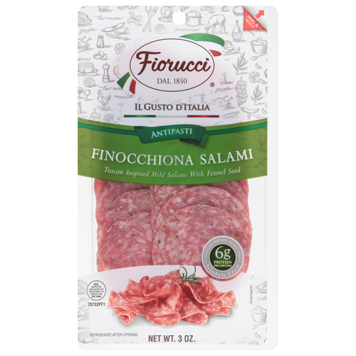 Fiorucci Finocchiona Salami, Antipasti (3 oz) Delivery or Pickup Near ...