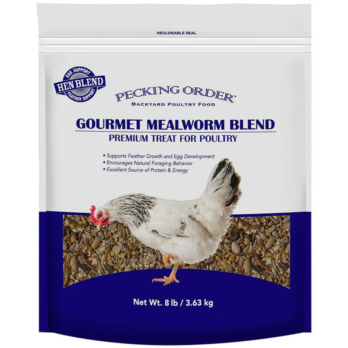 Pecking Order Gourmet Mealworm Blend Backyard Poultry Bird Food (8 lb ...