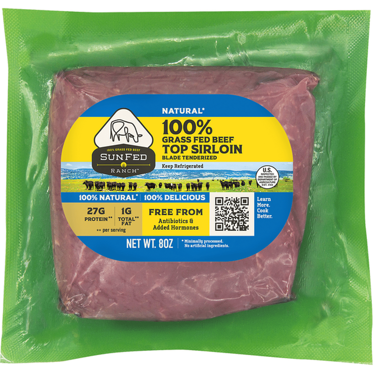 SunFed Ranch 100% Grass Fed Beef Top Sirloin (8 Oz) Delivery Or Pickup ...