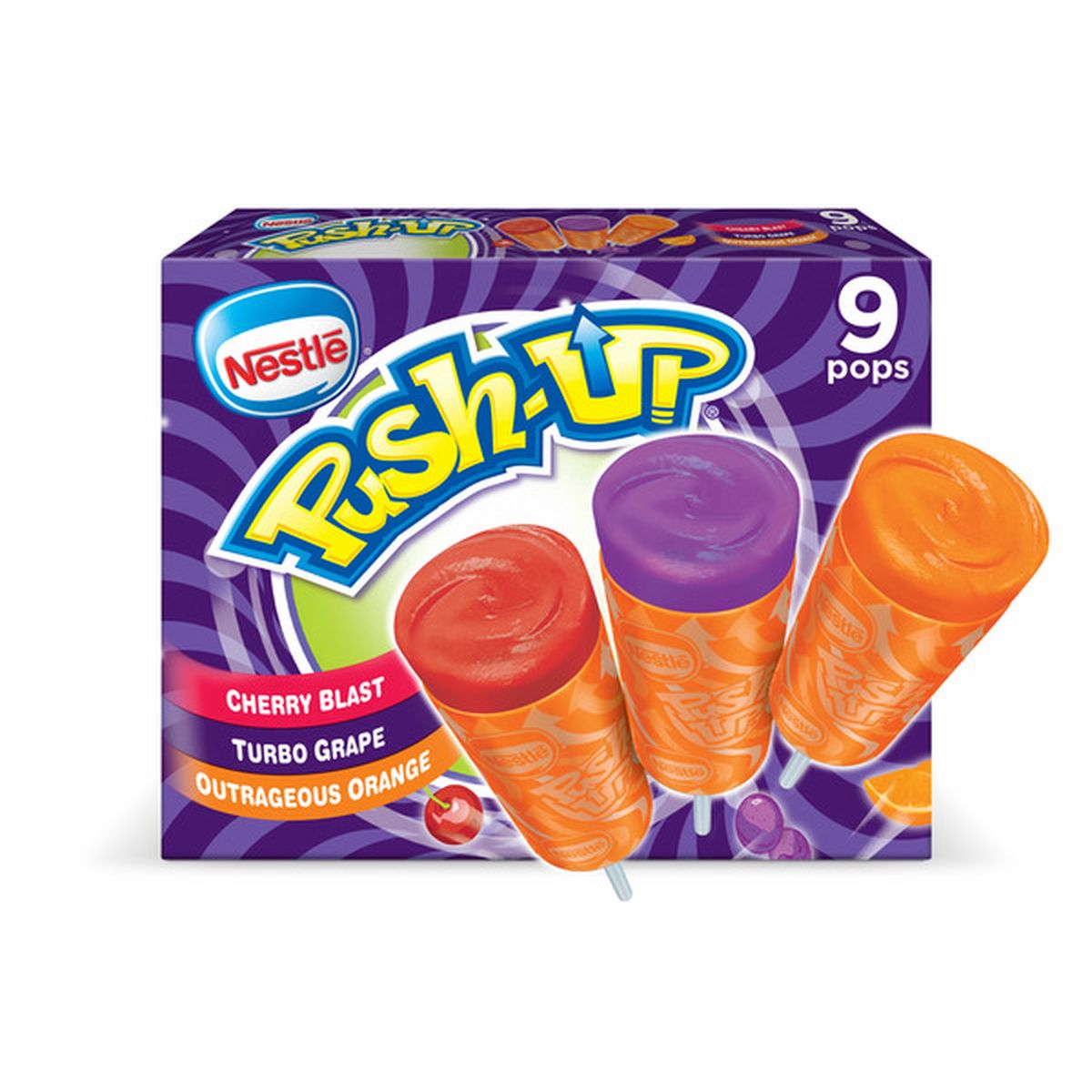 Nestle Push-Up Pops Variety Pack, Cherry Blast, Turbo Grape, Outrageous ...