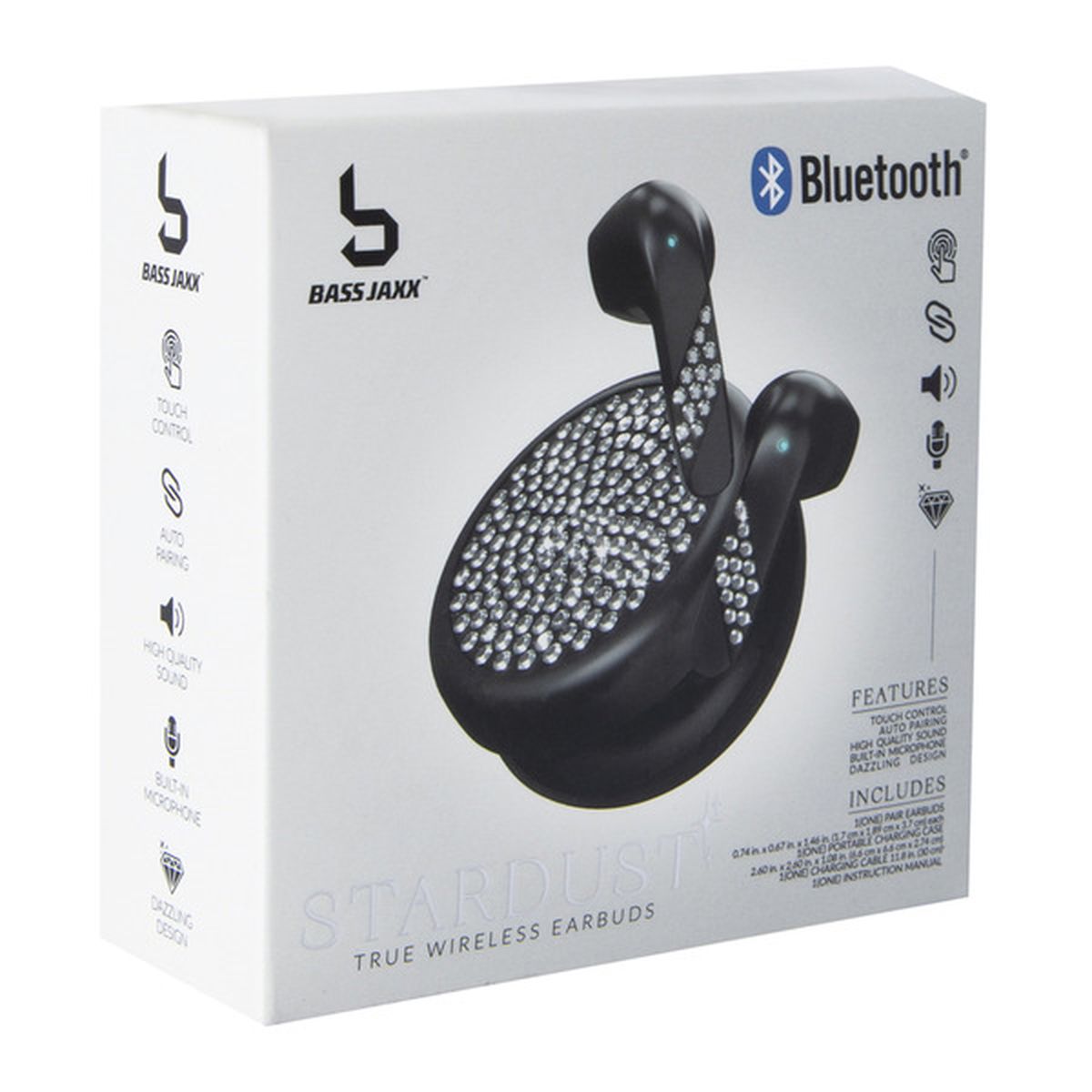 Bass Jaxx Stardust True Wireless Bluetooth Earbuds With Case And Mic White 1 Each Delivery Or