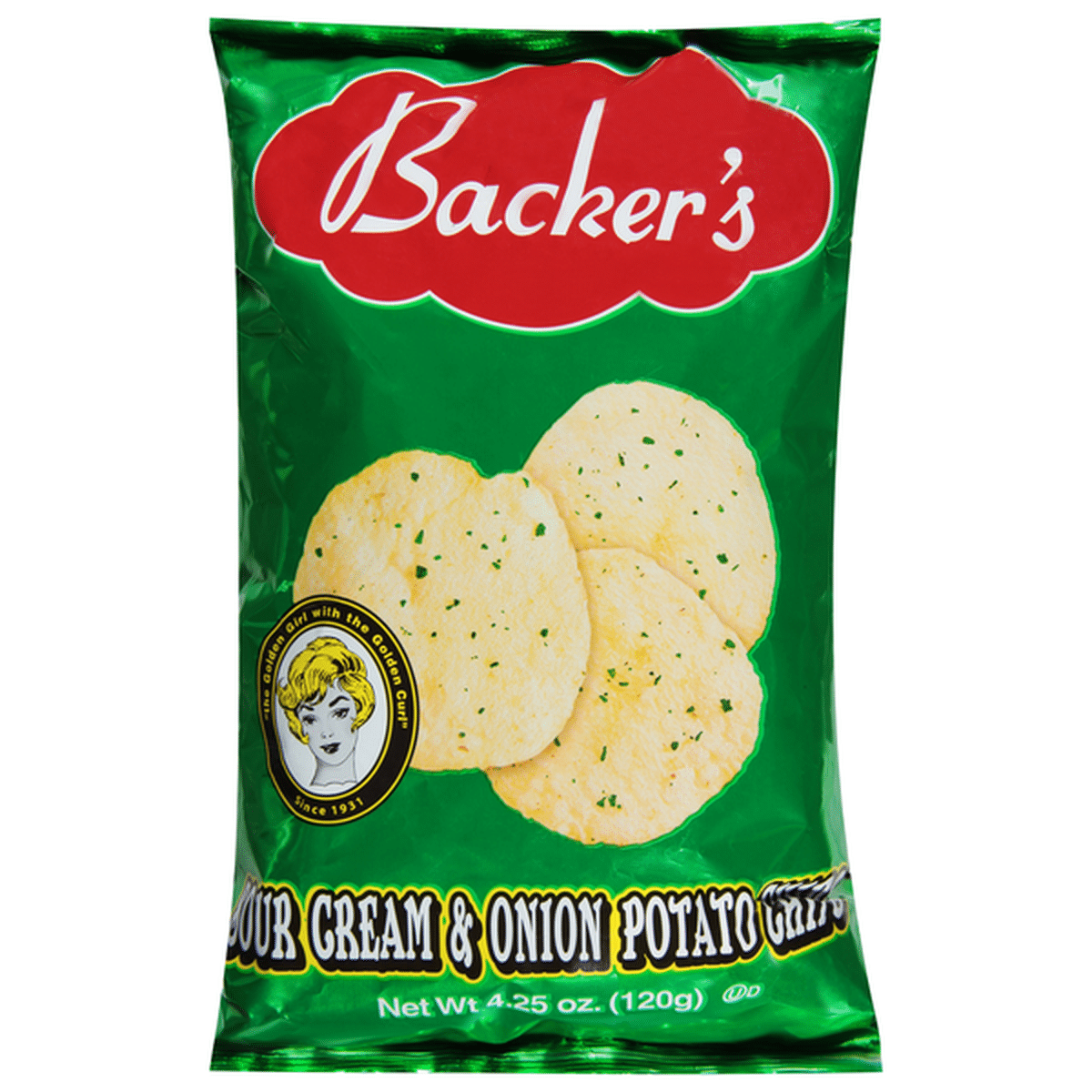 Backer's Potato Chips, Sour Cream & Onion (4.25 oz) Delivery or Pickup ...