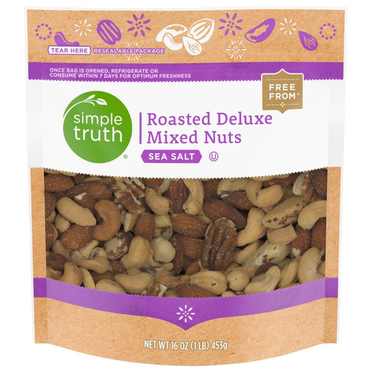 Simple Truth Sea Salt Roasted Deluxe Mixed Nuts Oz Delivery Or Pickup Near Me Instacart