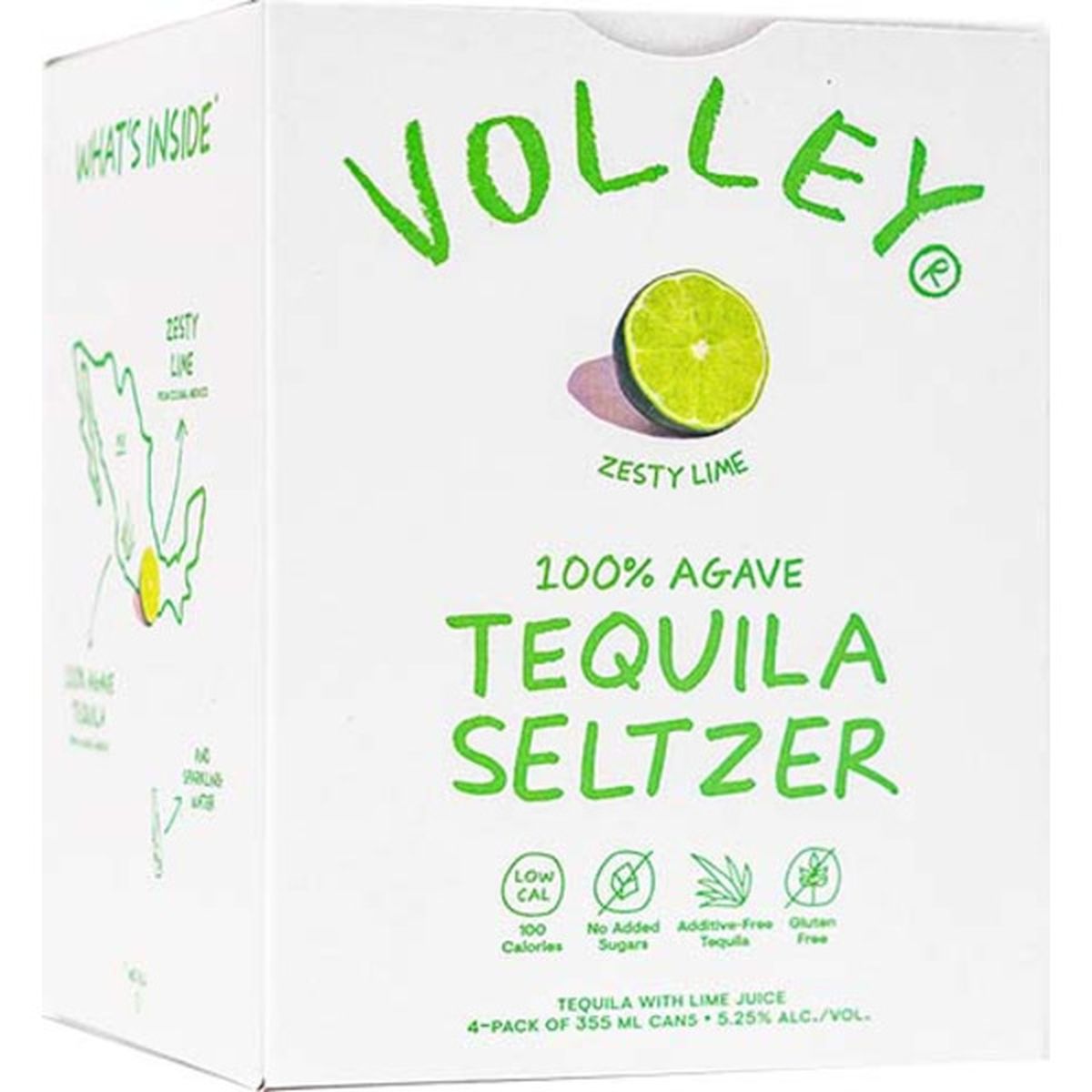 Volley Zesty Lime Tequila Seltzer (355 ml) Delivery or Pickup Near Me ...