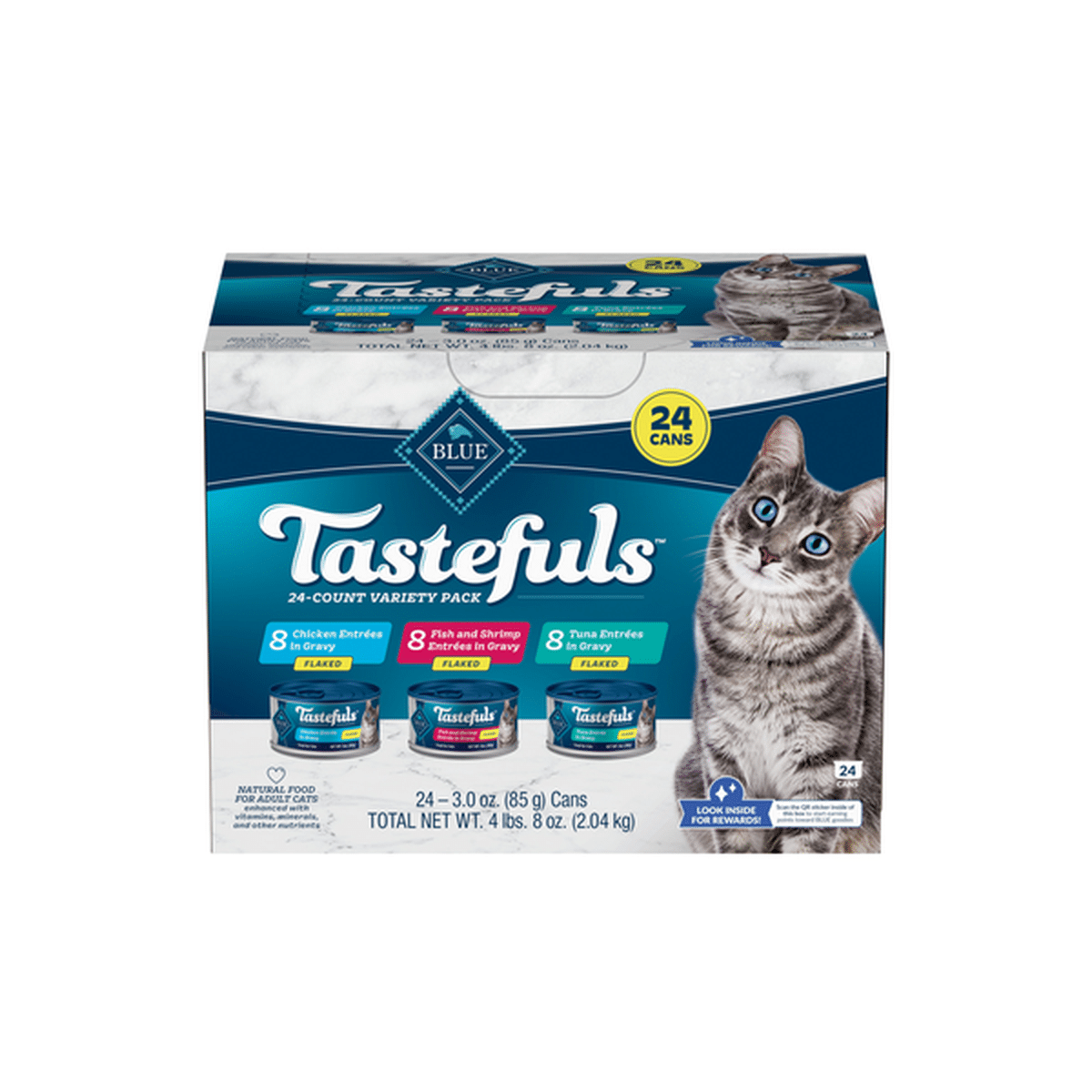 Blue Buffalo Tasteful Natural Wet Cat Food Variety Pack Tuna, Chicken ...