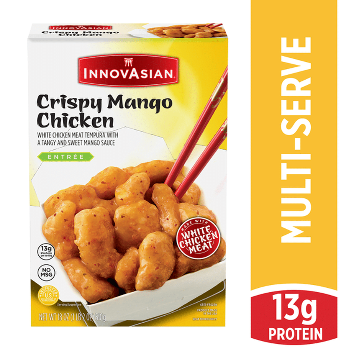 InnovAsian Crispy Mango Chicken, Frozen Multi-Serve Entrée (18 Oz ...