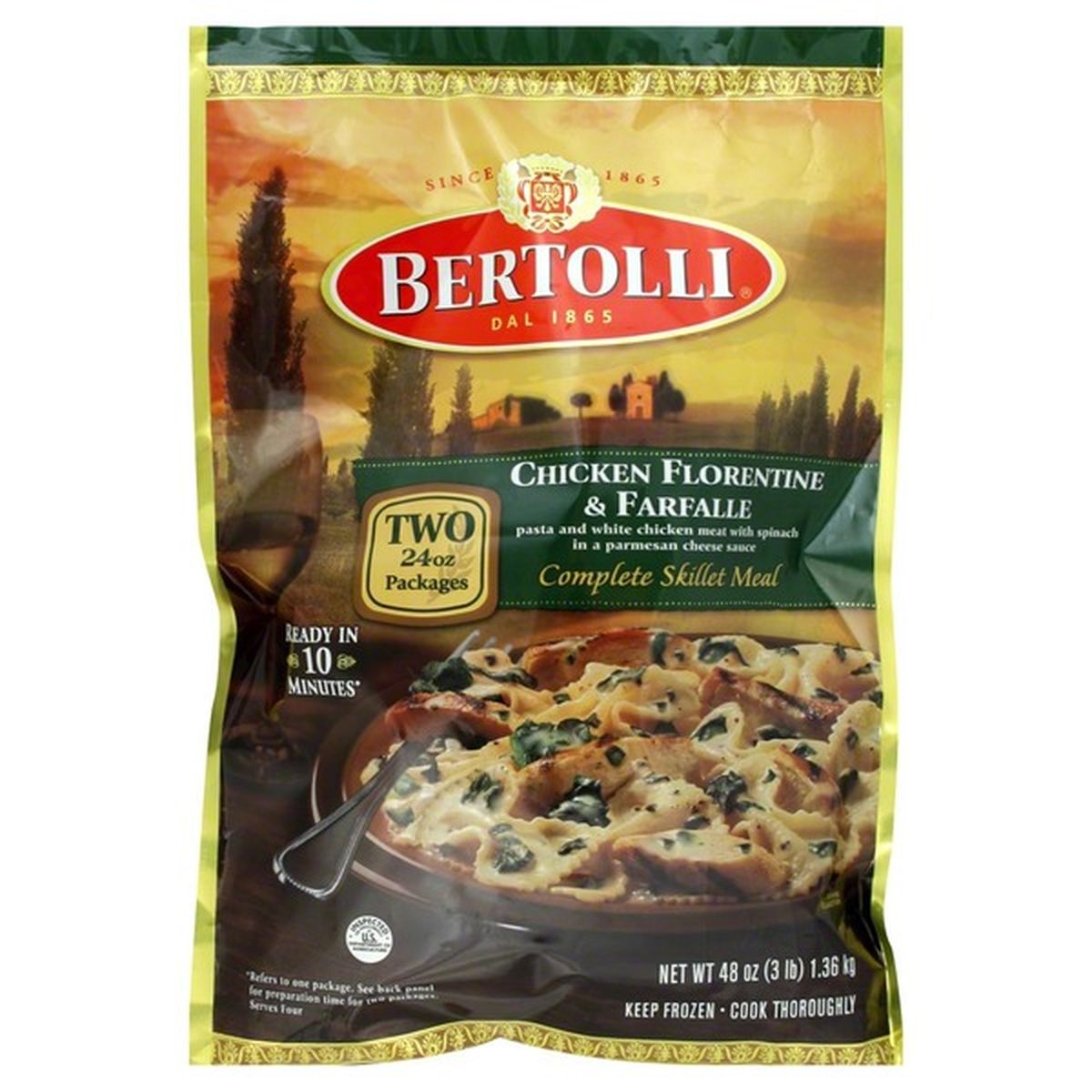 Bertolli Complete Skillet Meal, Chicken Florentine & Farfalle (48 Oz ...