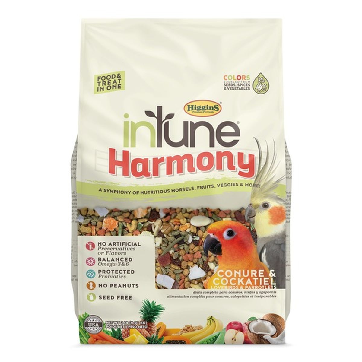 Higgins Intune Concure & Cockatiel Lovebirds & Parrotlets Harmony Food