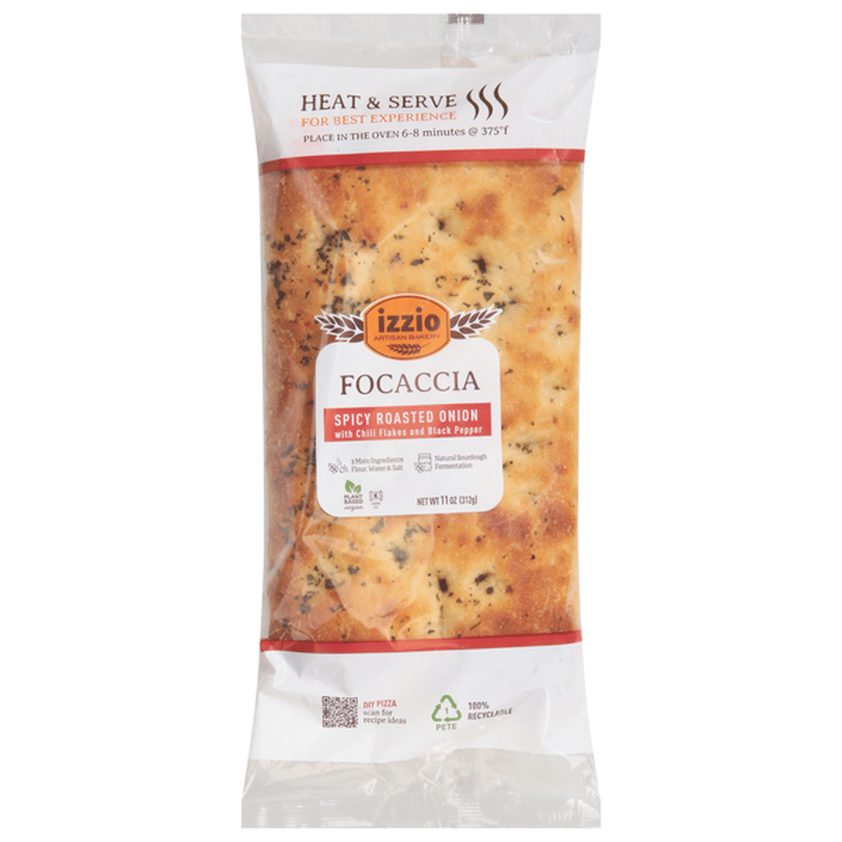 Izzio Artisan Bakery Focaccia, Spicy Roasted Onion (11 Oz) Delivery Or ...