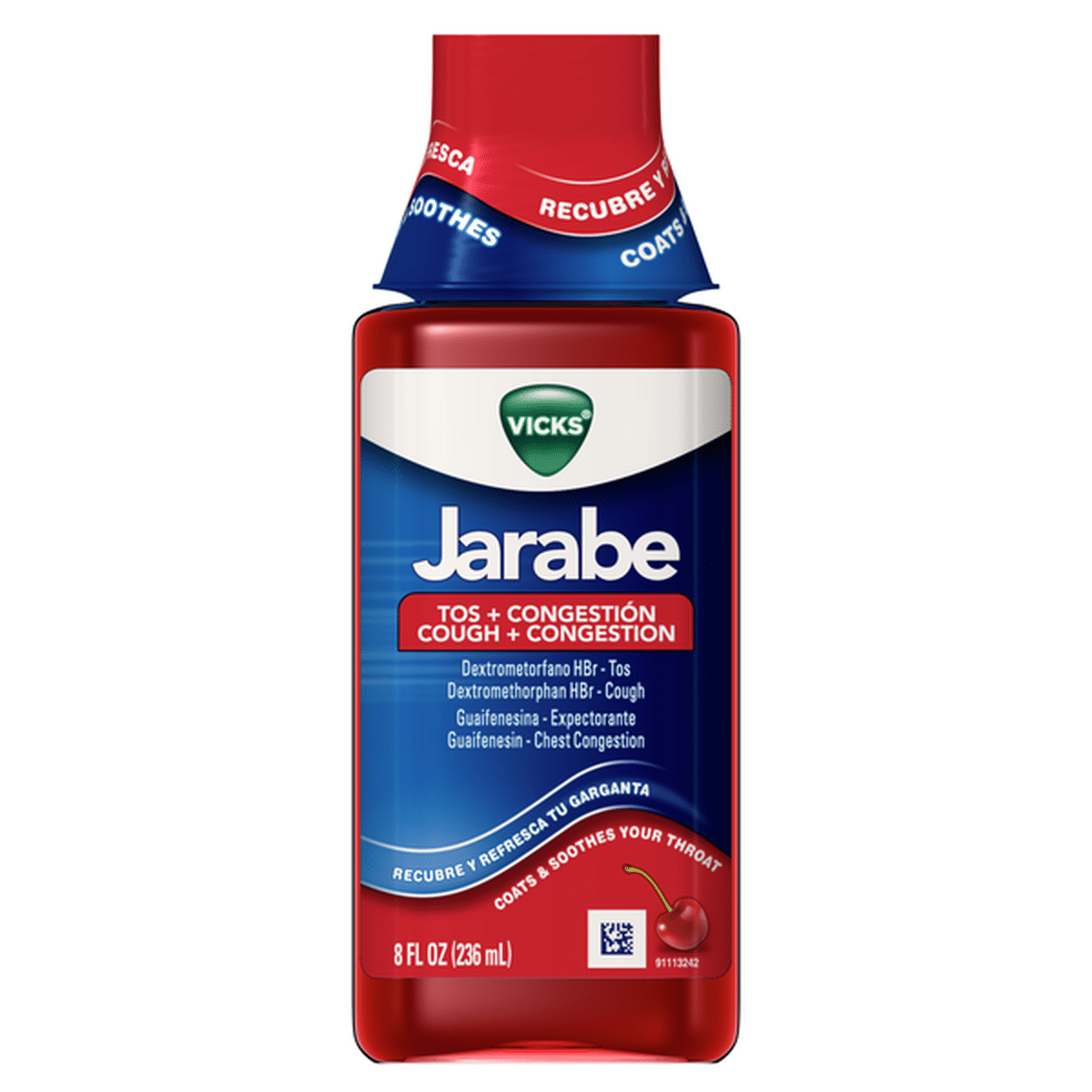 Vicks Jarabe Cough And Congestion Cold Medicine Fast Acting Syrup