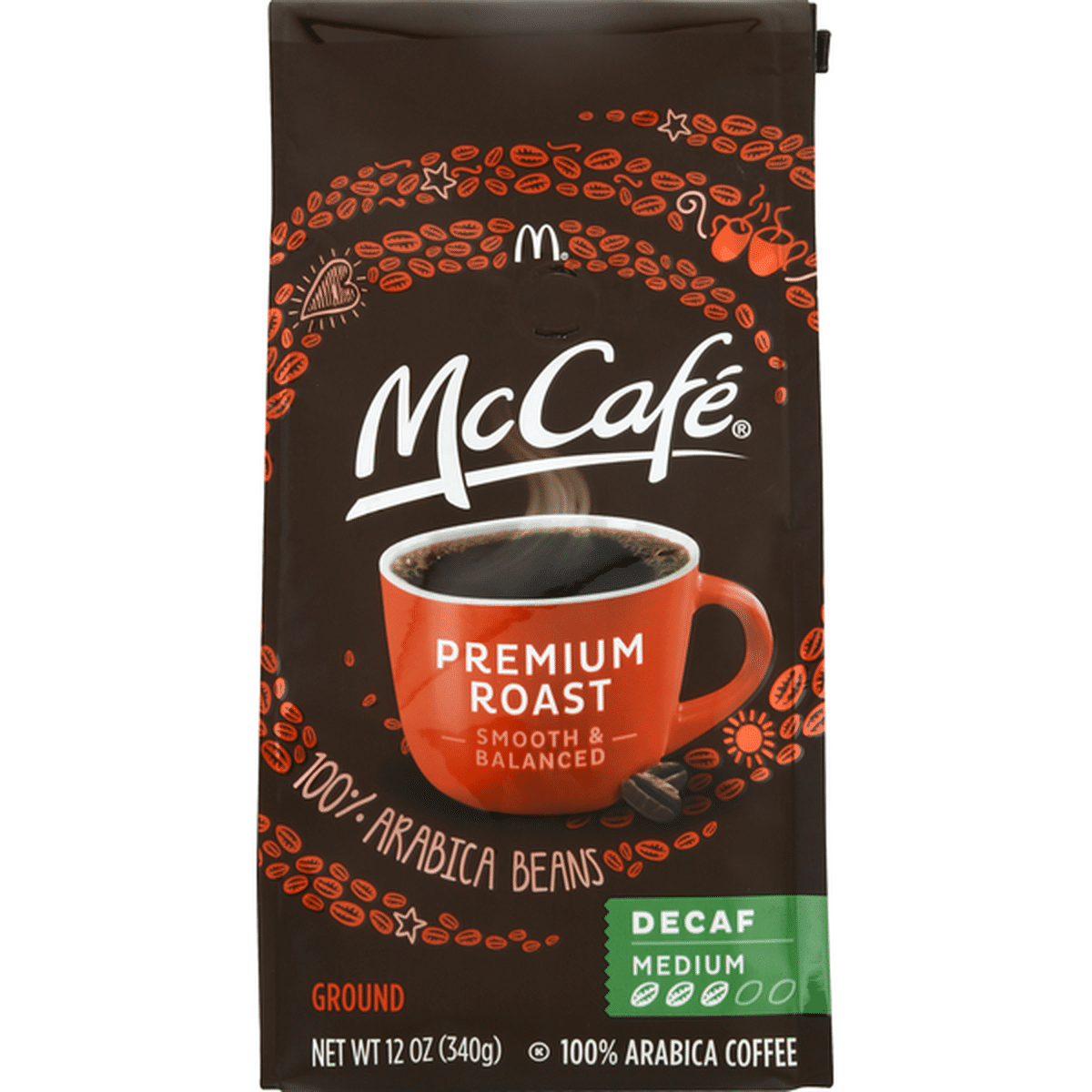 Mcdonalds Mccaf Coffee Arabica Ground Medium Premium Roast Decaf