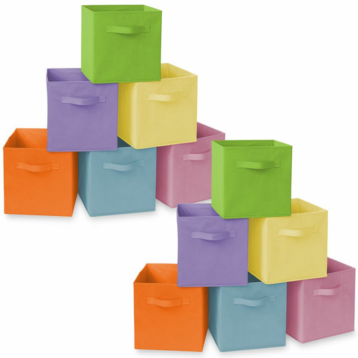 Casafield Collapsible Fabric Storage Cube Bins - Multicolor (11 in ...