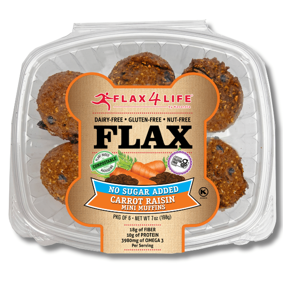 Flax4Life No Sugar Added, Carrot Raisin Mini Muffins (7 Oz) Delivery Or ...