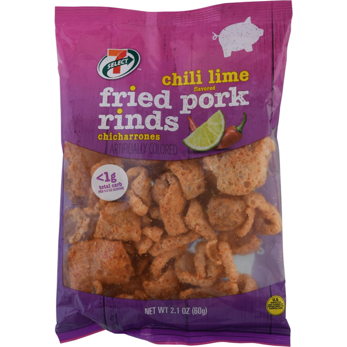 7‑Eleven Fried Pork Rinds, Chicharrones, Chili Lime Flavored (2.1 oz ...